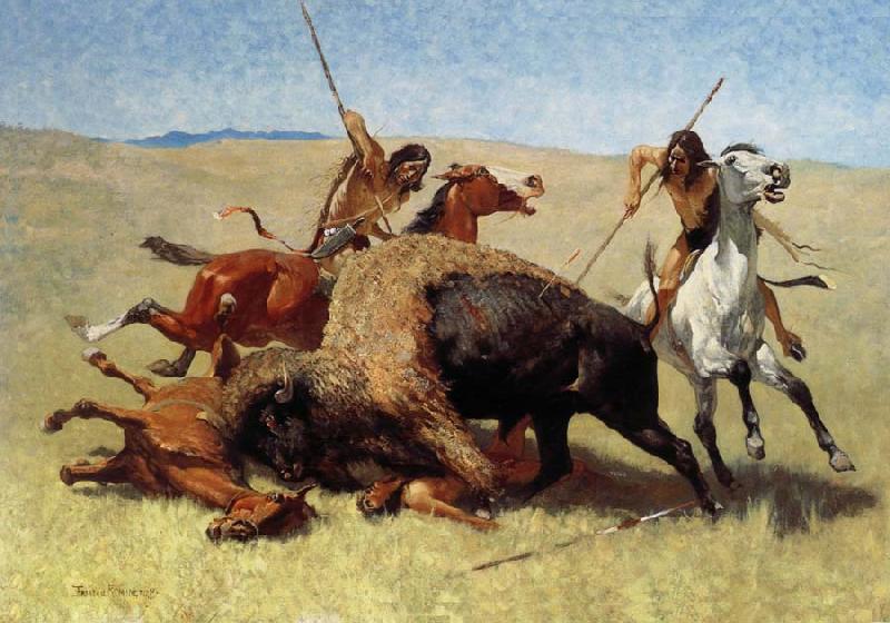 Frederic Remington The Buffalo Hunt oil painting image